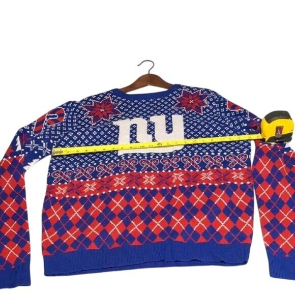 NY Giants NFL Blue & Red Ugly Christmas Sweater L - Picture 8 of 8